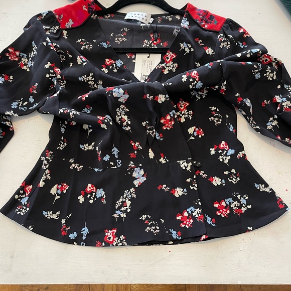 TANYA TAYLOR floral clusters clio top size: 6 100% silk - Picture 14 of 16